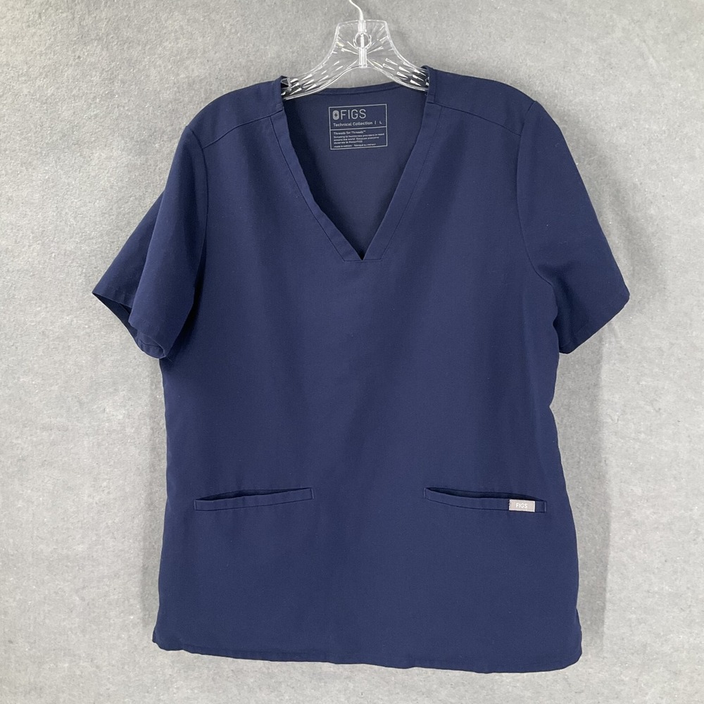 Figs Casma Two Pocket Scrub Top Womens Size‎ Large Short Sleeve FW1100